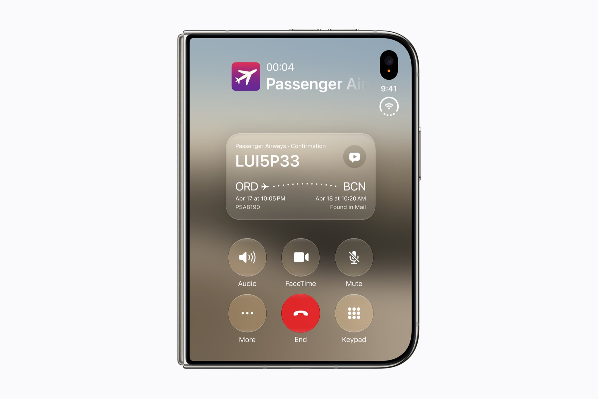 iPhone Duo showing an incoming call screen