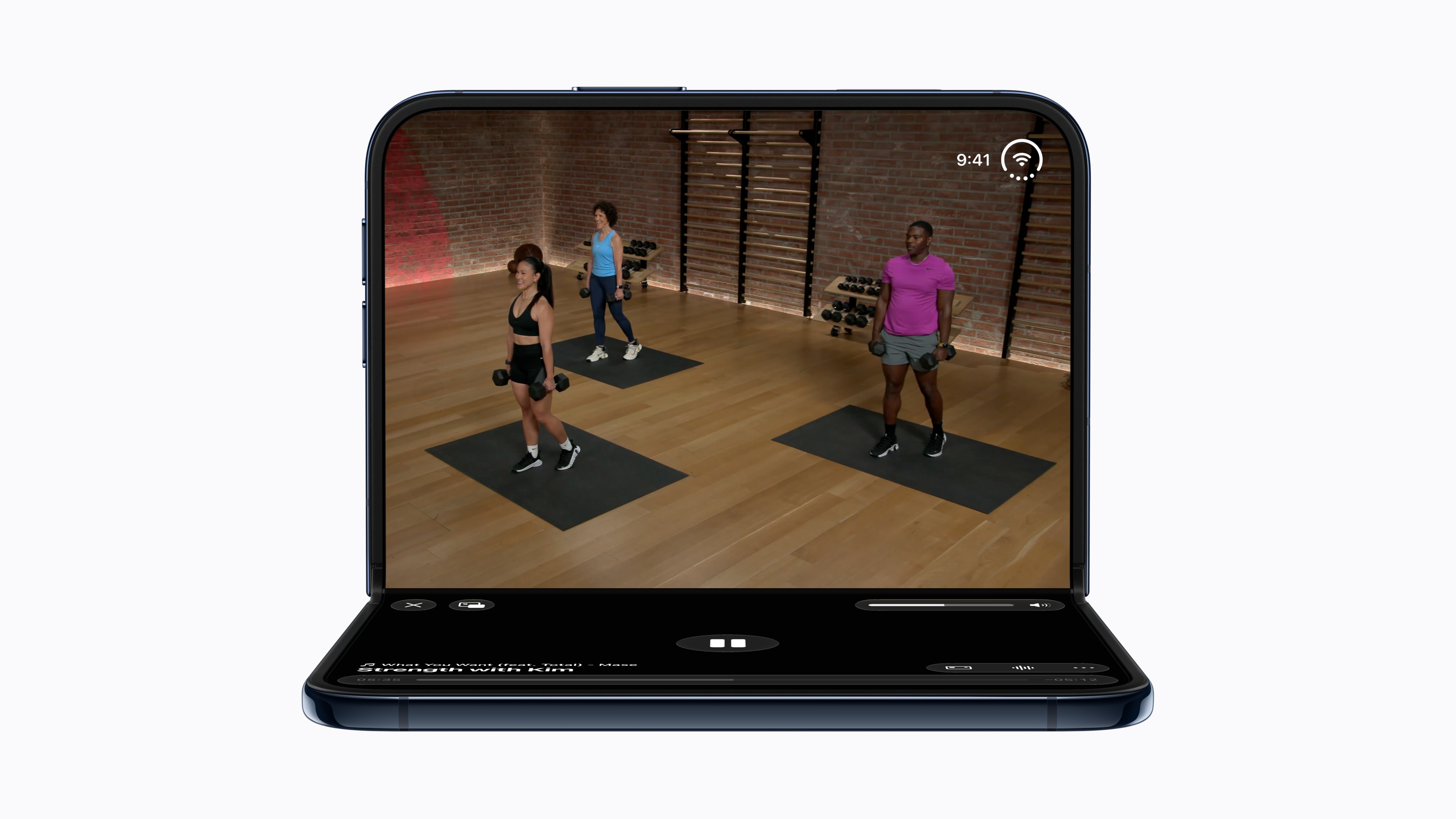 Apple Fitness Plus workout on the iPhone Duo