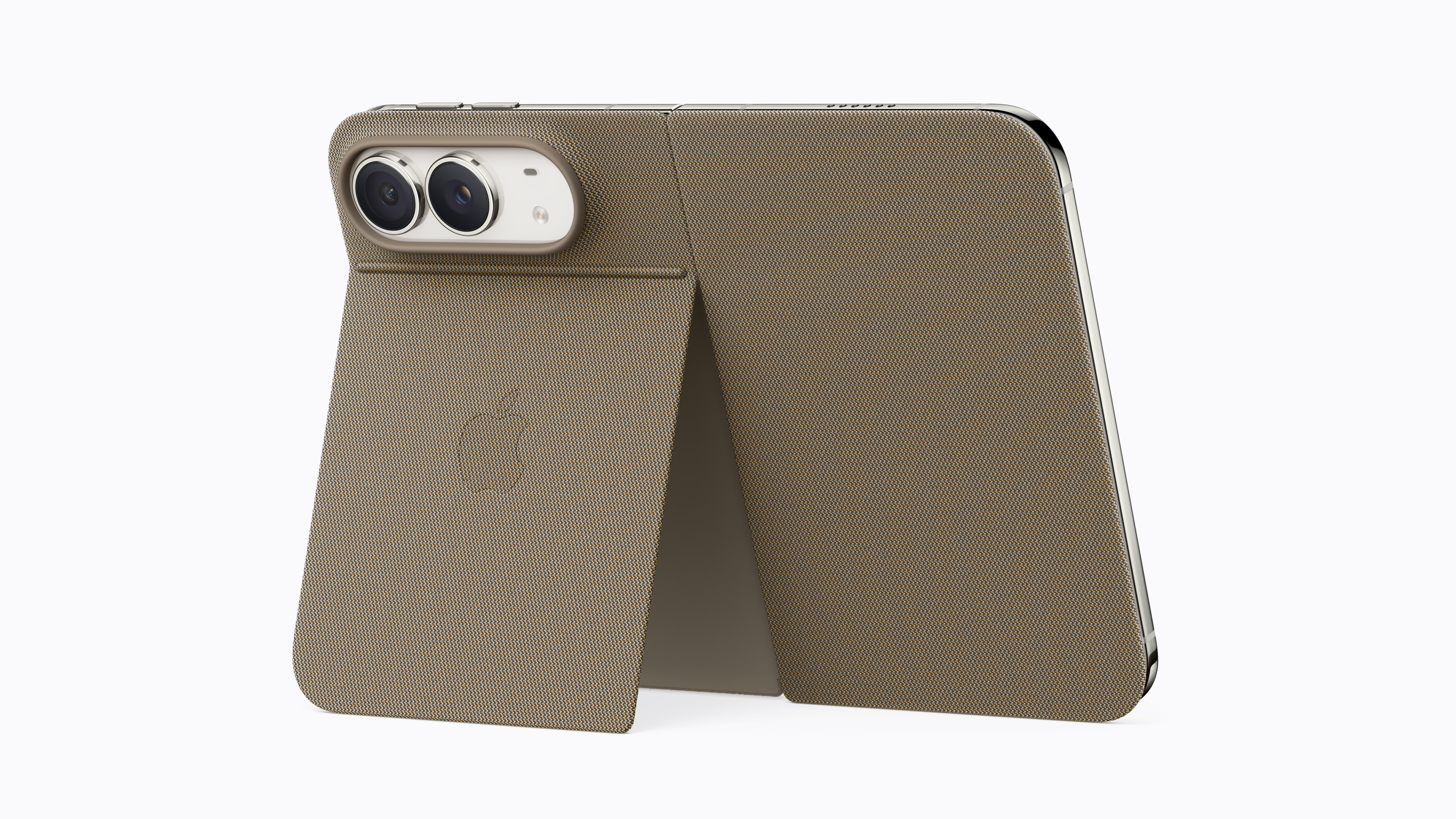 iPhone Duo in the taupe Folio case